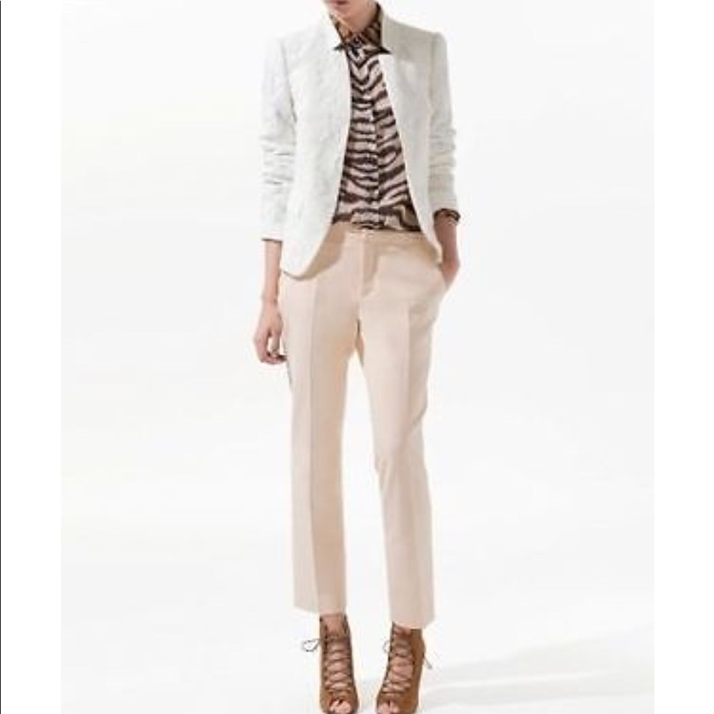 Jacquard White Lace Overlay Patterned Blazer